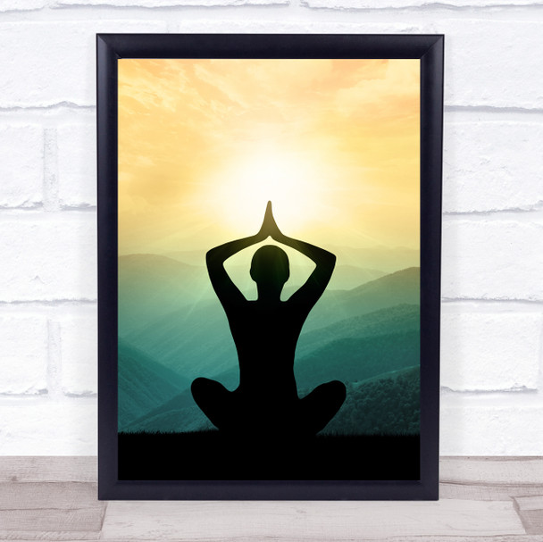 Yoga Sunrise Mountain View Wall Art Print