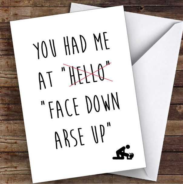 Rude Funny Face Down Sexy Funny Personalised Birthday Card