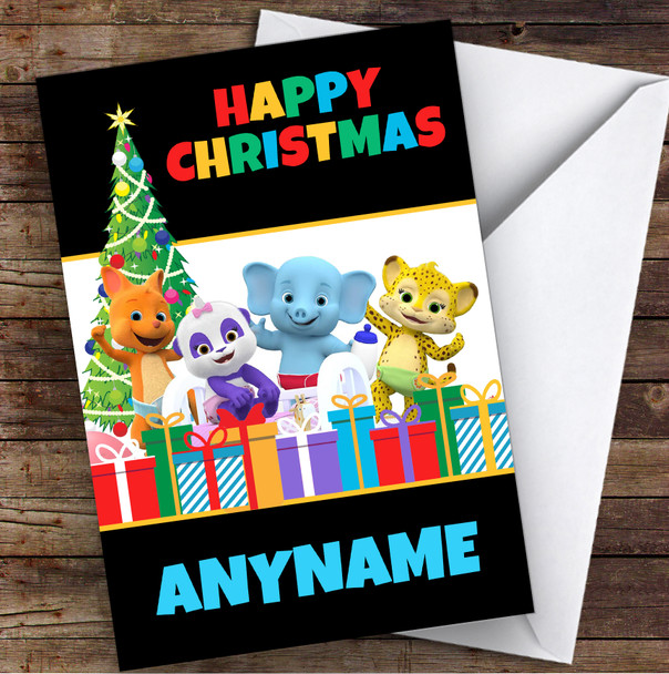 Word Party Happy Christmas Personalised Children's Christmas Card