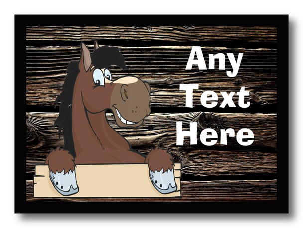 Chestnut Horse Dark Wood Personalised Computer Mousemat