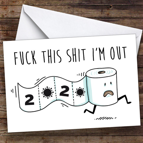 Funny Corona 2020 Toilet Roll Running Lockdown Personalised Christmas Card