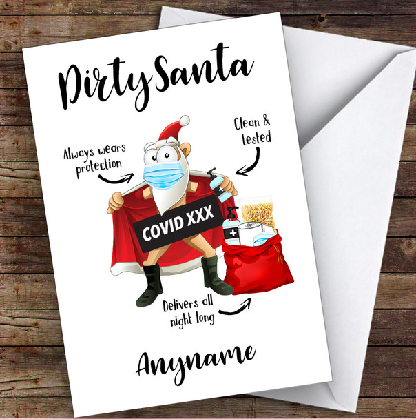 Funny Corona Dirty Santa Delivers All Night Long Lockdown Christmas Card