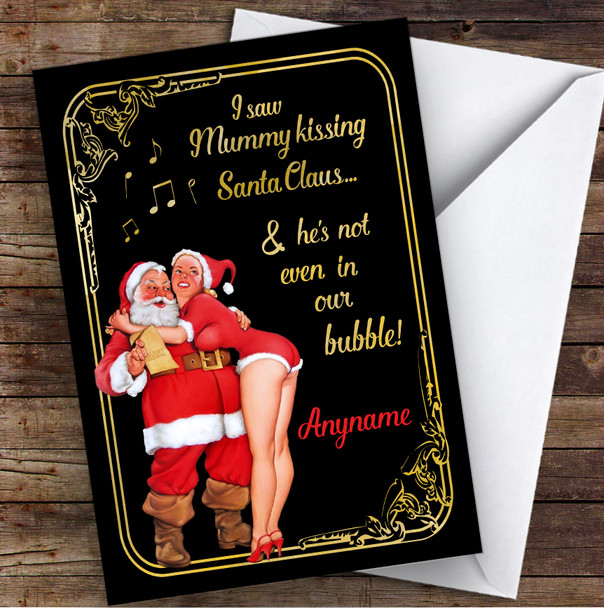 Funny Corona Santa Claus Not Even In Our Bubble Lockdown Christmas Card