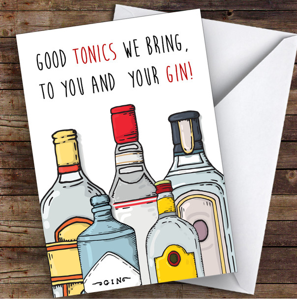 Funny Good Tonics Gin Joke Personalised Christmas Card