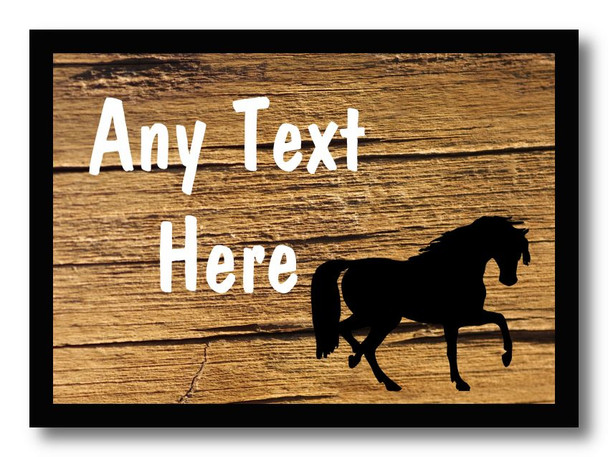 Cracked Wood Trotting Horse Personalised Computer Mousemat