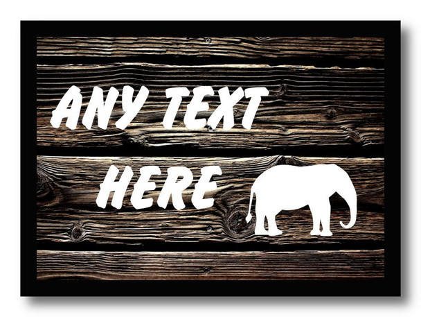 Dark Wood Elephant Personalised Computer Mousemat