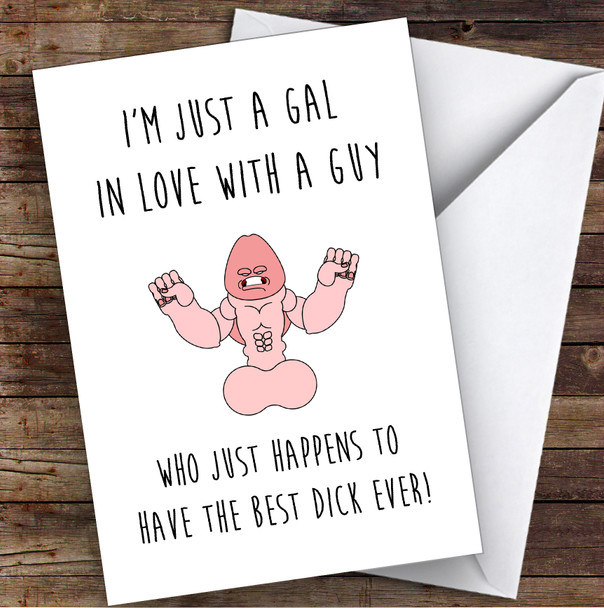 Rude Dirty Best Dick Ever Sexy Personalised Valentine's Day Card