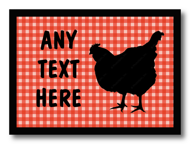 Red Chequered Chicken Hen Personalised Computer Mousemat