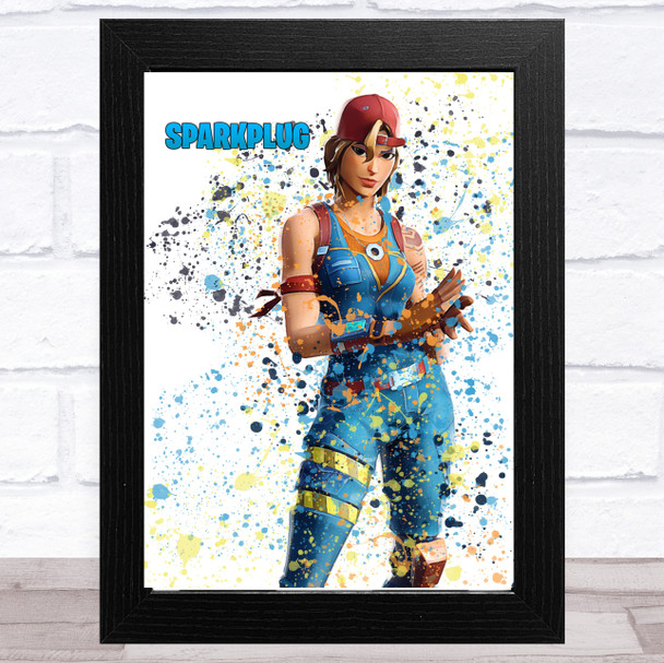 Splatter Art Gaming Fortnite Sparkplug Kid's Room Children's Wall Art Print