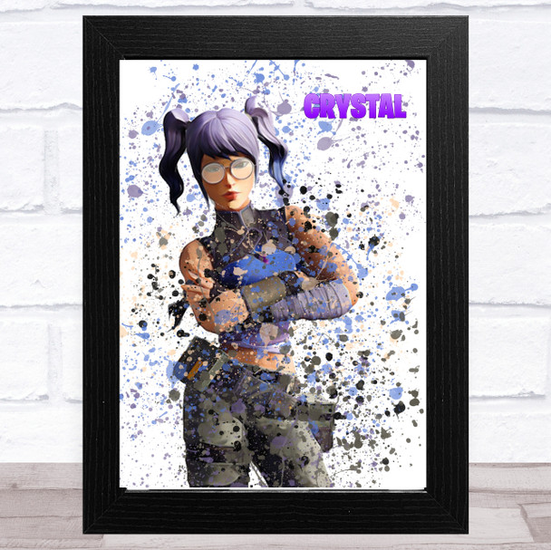 Splatter Art Gaming Fortnite Crystal Kid's Room Children's Wall Art Print