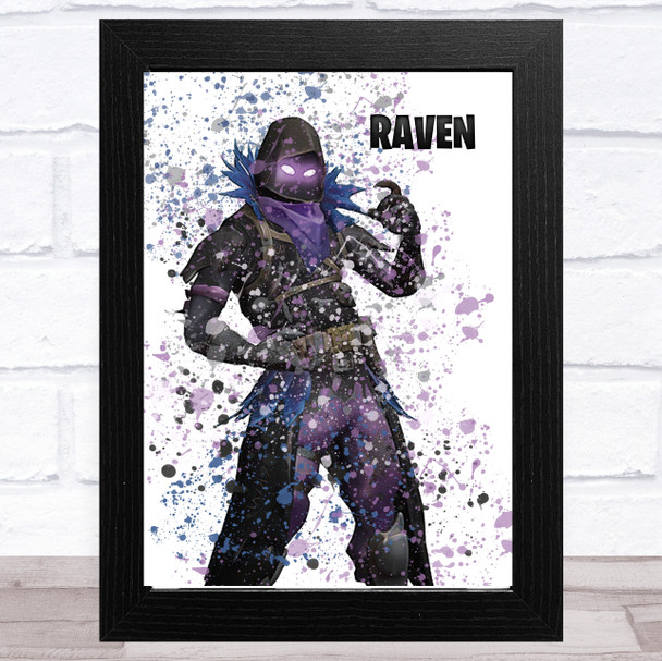 Splatter Art Gaming Fortnite Raven Kid's Room Children's Wall Art Print