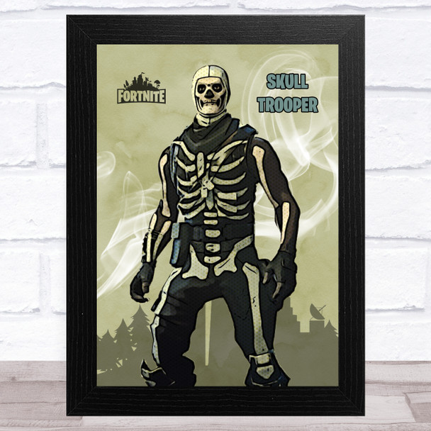 Skull Trooper Gaming Comic Style Kids Fortnite Skin Children's Wall Art Print