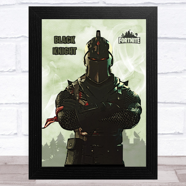 Black Knight Gaming Comic Style Kids Fortnite Skin Children's Wall Art Print