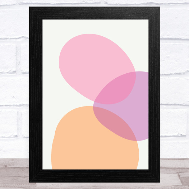 Orange Lilac And Pink Circles Abstract Style 1 Wall Art Print