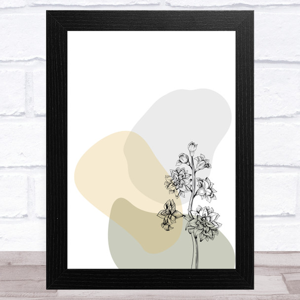 Hyacinth Flower On Abstract Shapes Wall Art Print