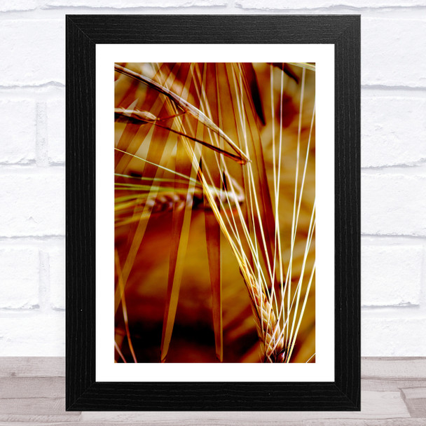 Gold Dry Palm Leaf Abstract Wall Art Print