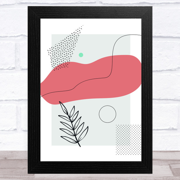 Pink Splat Leaf Abstract Wall Art Print