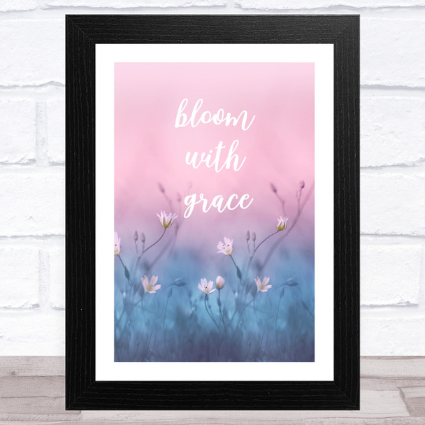 Soft Blues And Pinks Bloom With Grace Floral Wall Art Print