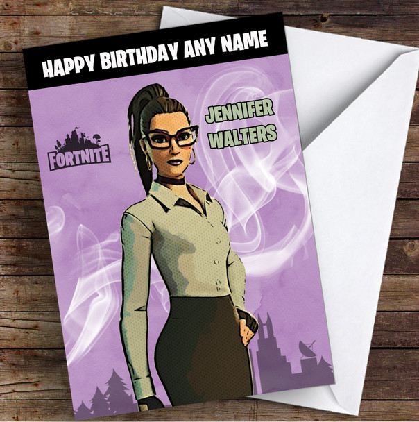 Jennifer Walters Gaming Comic Style Kids Fortnite Skin Children's Personalised Birthday Card