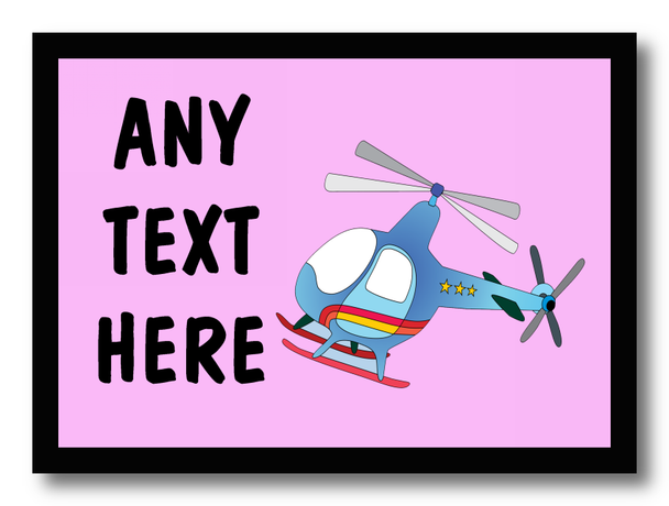 Pink Helicopter Personalised Computer Mousemat