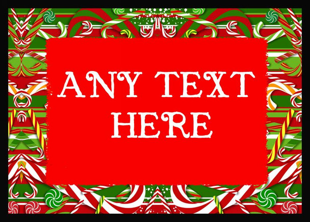 Candy Cane Christmas Personalised Computer Mousemat