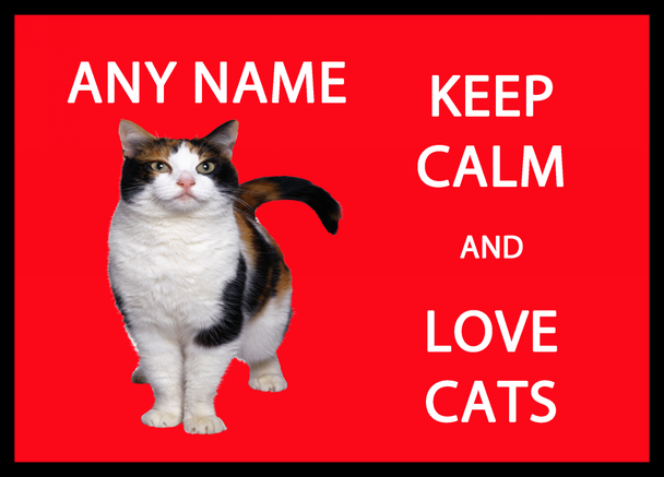 Keep Calm And Love Cats Personalised Computer Mousemat