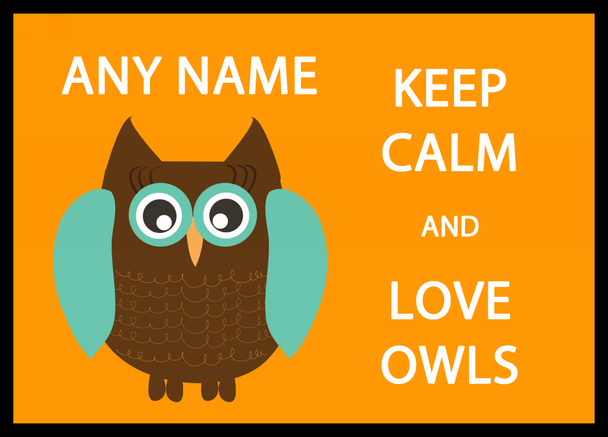 Keep Calm And Love Owls Personalised Computer Mousemat