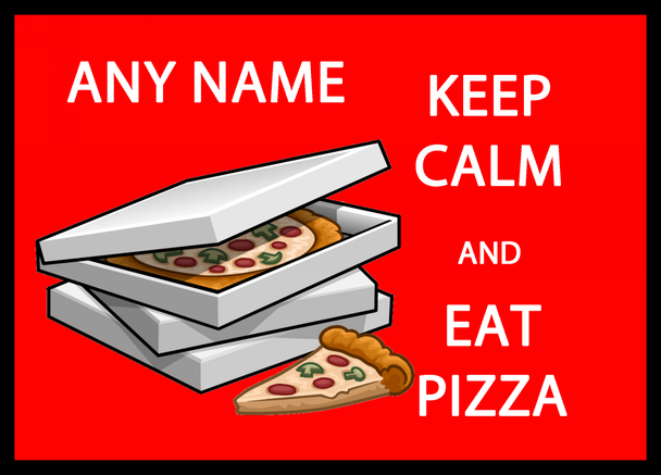 Keep Calm And Eat Pizza Personalised Computer Mousemat