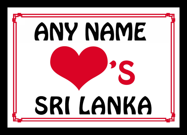 Love Heart Sri Lanka Personalised Mousemat