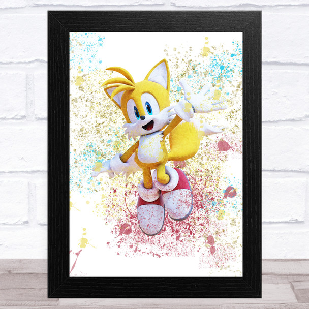 Tales Sonic The Hedgehog Splatter Art Children's Kids Wall Art Print