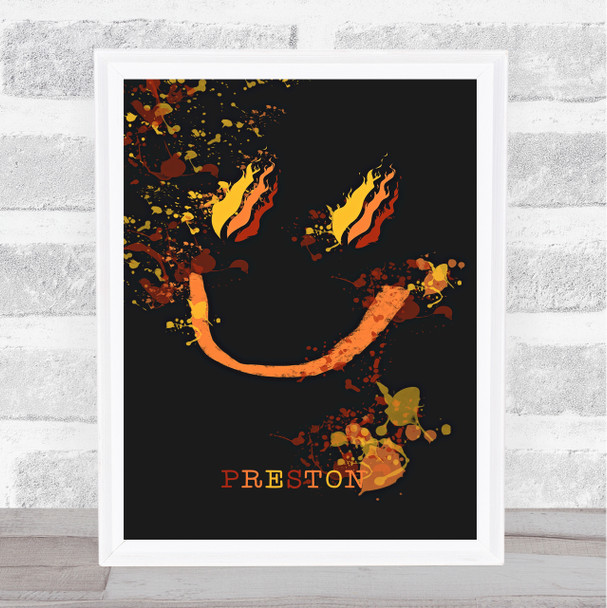 Preston YouTuber Fire Blaze Face Children's Kids Wall Art Print