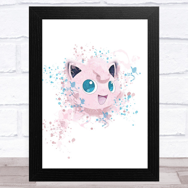 Jiggly Puff Pokémon Splatter Art Children's Kids Wall Art Print