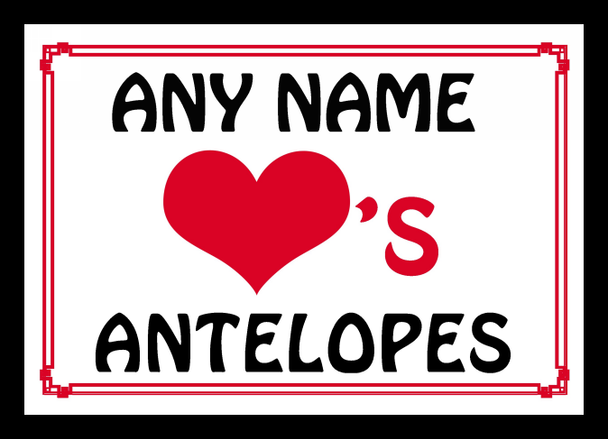 Love Heart Antelopes Personalised Mousemat