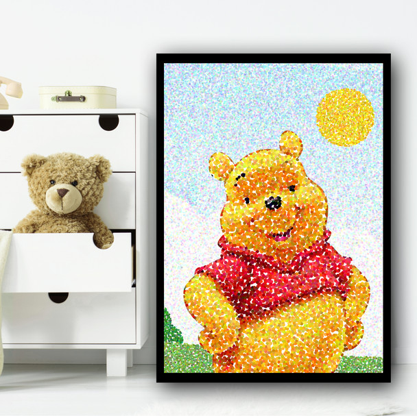 Winnie The Pooh Dot Art Children's Kids Wall Art Print