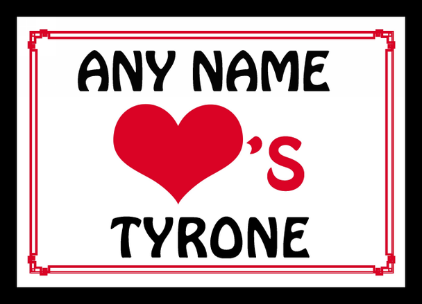 Love Heart Tyrone Personalised Mousemat