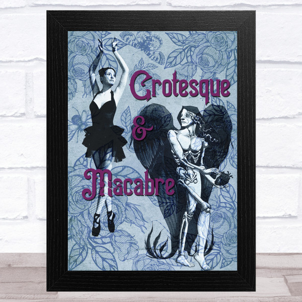 Gothic Ballerina Winged Skeleton Grotesque & Macabre Home Wall Art Print