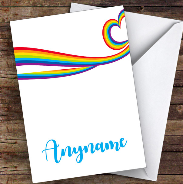 Colourful Pride Rainbow Heart Personalised Valentine's Day Card