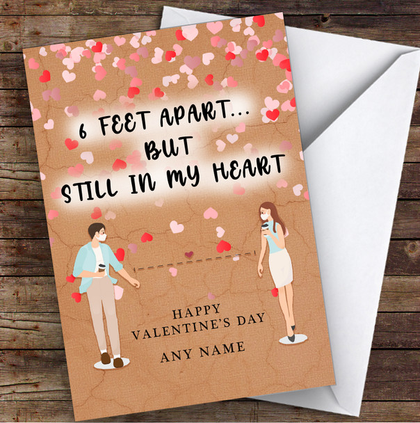 Social Distance Covid Personalised Valentine's Day Card