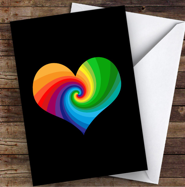 Pride Rainbow Heart Personalised Valentine's Day Card