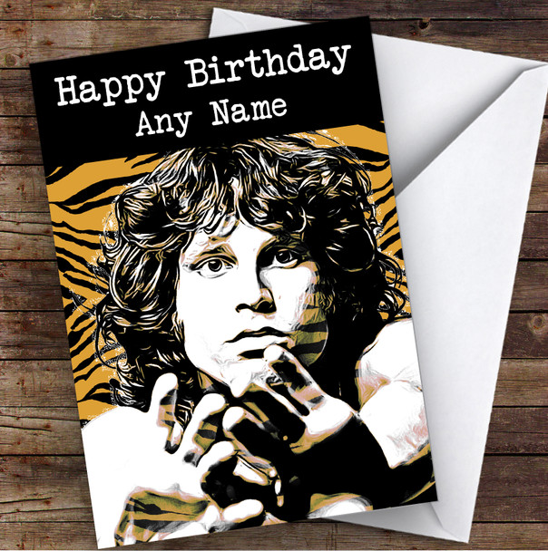 Jim Morrison Tiger Print Celebrity Personalised Birthday Card