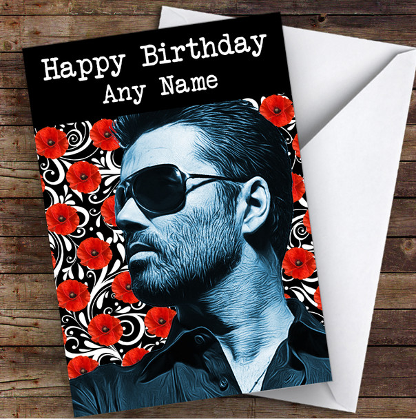 George Michael Roses Celebrity Personalised Birthday Card