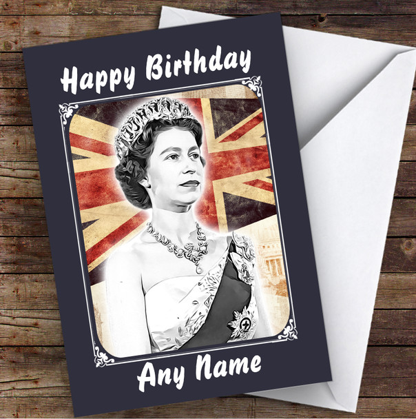 Hm The Queen England Celebrity Personalised Birthday Card