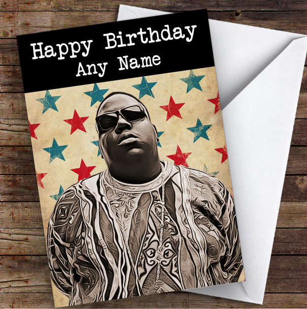 Notorious Big Stars Celebrity Personalised Birthday Card