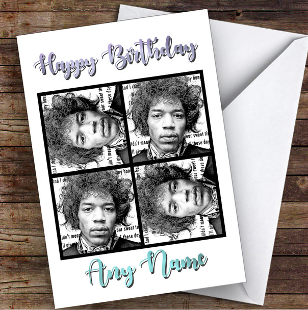 Jimi Hendrix Multi Celebrity Personalised Birthday Card