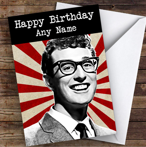 Buddy Holly Retro Celebrity Personalised Birthday Card