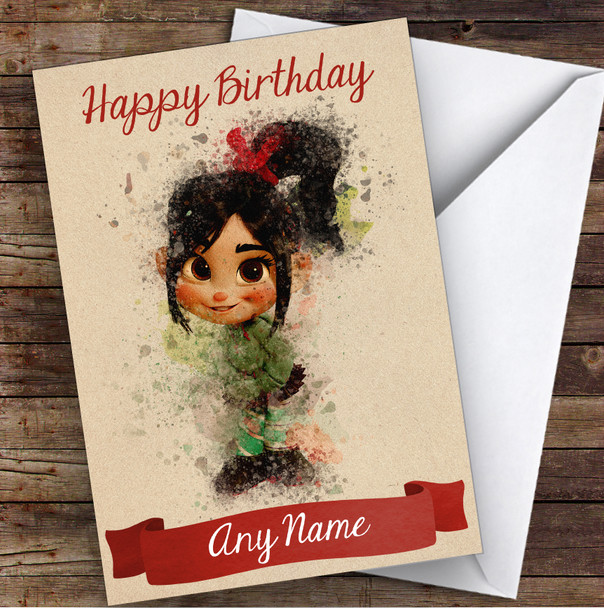 Wreck-It Ralph Vanellope Von Schweetz Retro Children's Kids Birthday Card