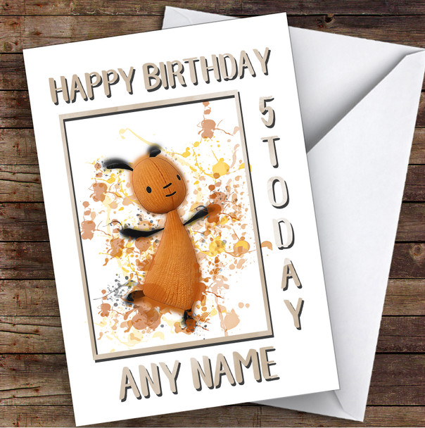 Bing Bunny Flop Splatter Art Children's Kids Personalised Birthday Card