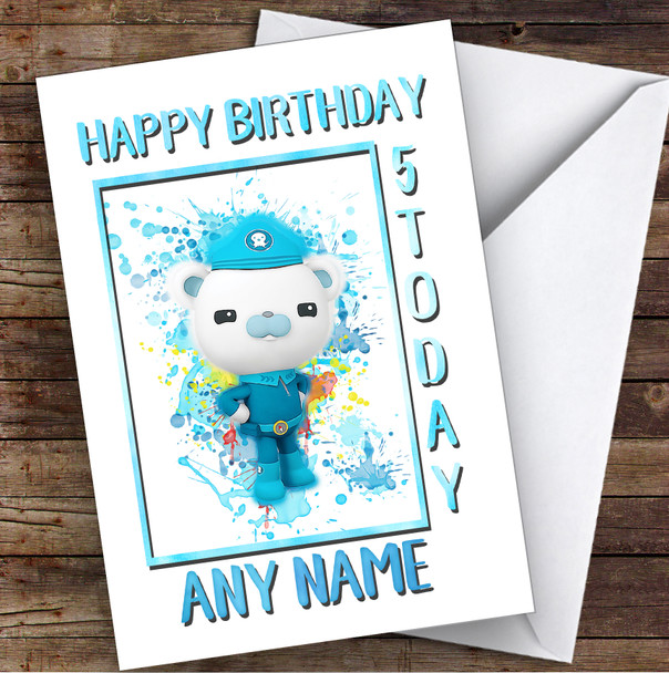 Octonauts Captain Barnacles Splatter Art Children's Kids Birthday Card