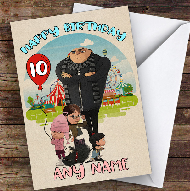Despicable Me Vintage Retro Children's Kids Personalised Birthday Card