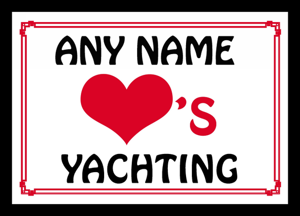 Love Heart Yachting Personalised Mousemat